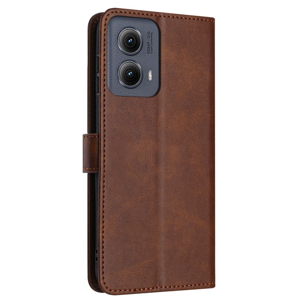 EIDERWOOD Motorola G85 (5G) Kunstskinn Deksel med stropp og lommebok - Brun