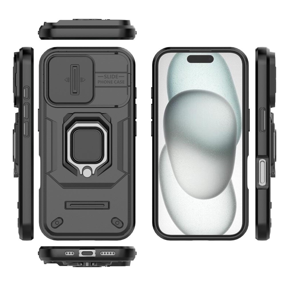 EIDERWOOD iPhone 16 Bakdeksel med Magnetisk Kickstand Og Cam Slider - Svart