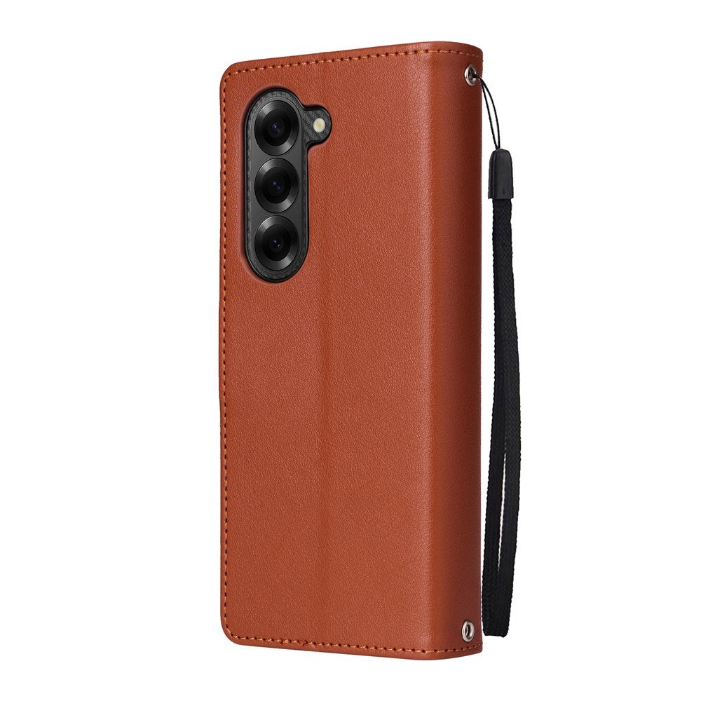 EIDERWOOD Samsung Galaxy Z Fold6 Kunstskinn Flip Deksel m. Kortholder & Stropp - Brun