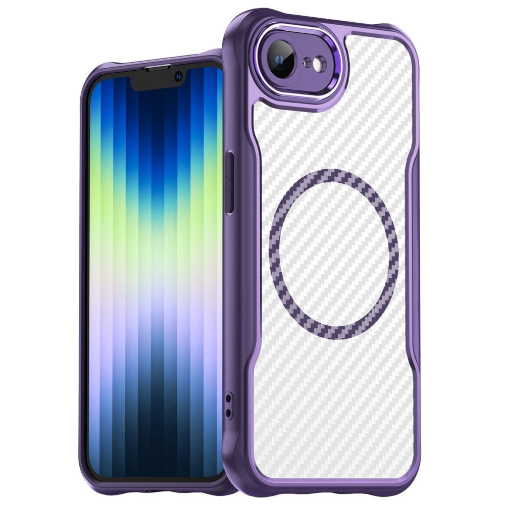 EIDERWOOD iPhone 17e / 16e Hybrid Carbon Deksel med Forsterkede hjørner - MagSafe Kompatibel - Lilla