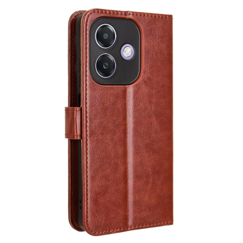 EIDERWOOD OPPO A60 / A40M / A40 Kunstskinn Flip Deksel med Strop - Brun