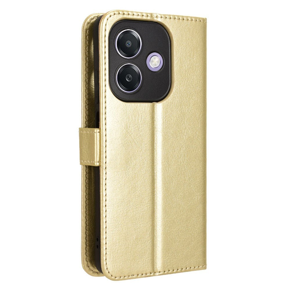 EIDERWOOD OPPO A60 / A40M / A40 Kunstskinn Flip Deksel med Strop - Gull