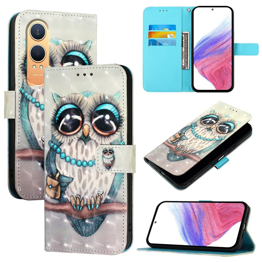 EIDERWOOD OnePlus Nord CE4 Lite (5G) Deksel i Kunstskinn med Lommebok og Stropp - Ugle