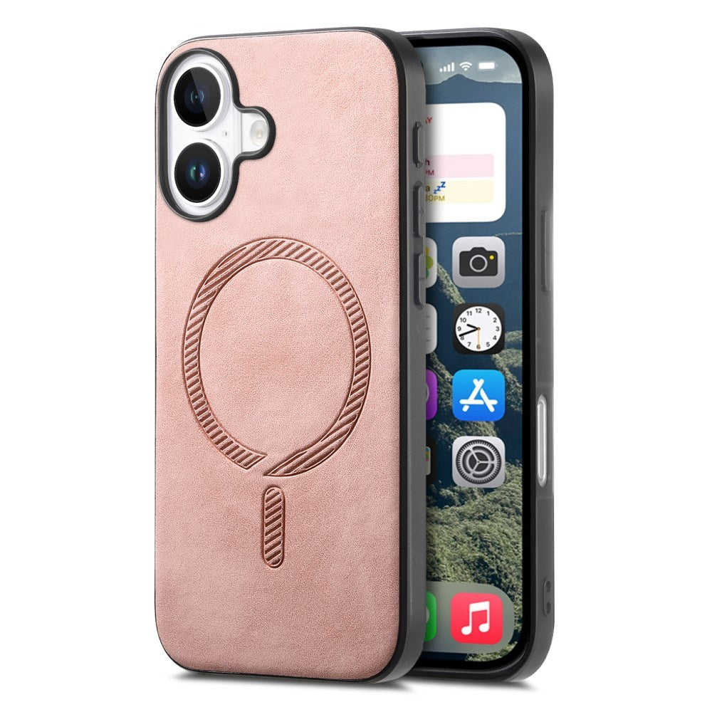 iPhone 16 Kunstskinn Deksel - MagSafe-Kompatibel - Rosa