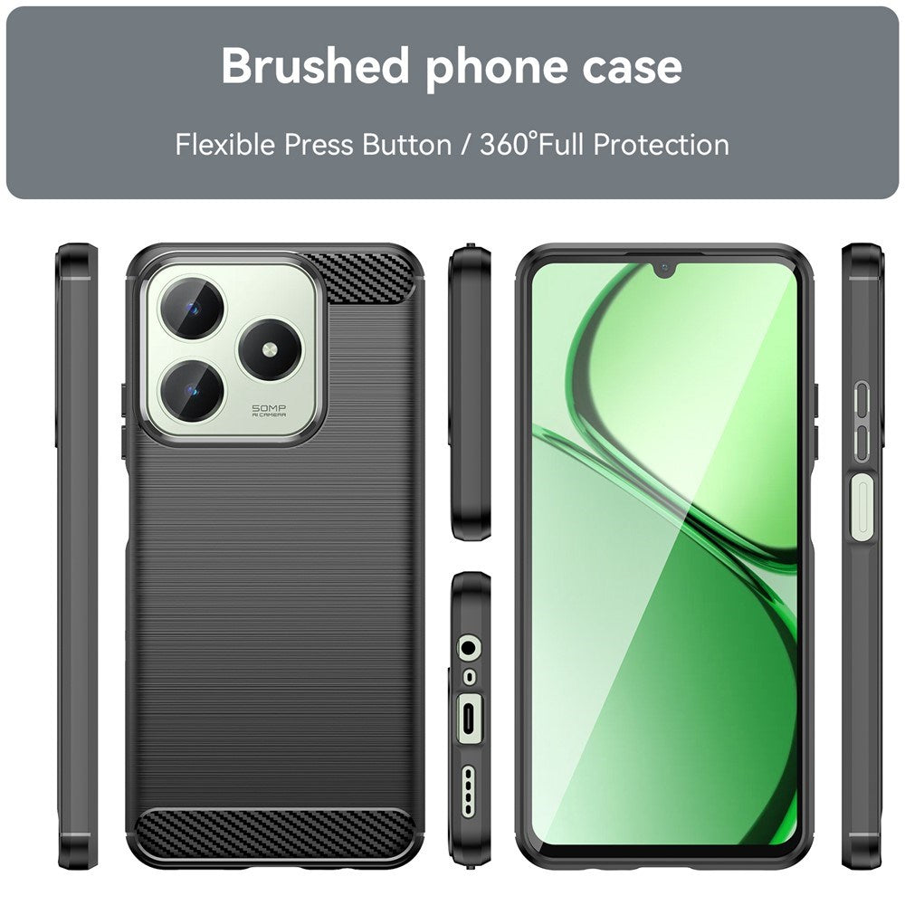 Realme Note 60x (4G) / C63 (4G) / C61 (4G) EIDERWOOD Carbon Fiber Deksel - Svart