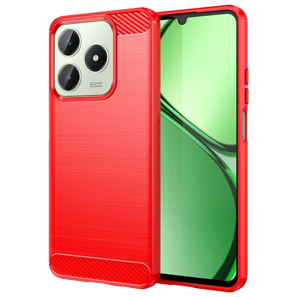 Realme Note 60x (4G) / C63 (4G) / C61 (4G) EIDERWOOD Carbon Fiber Deksel - Rød