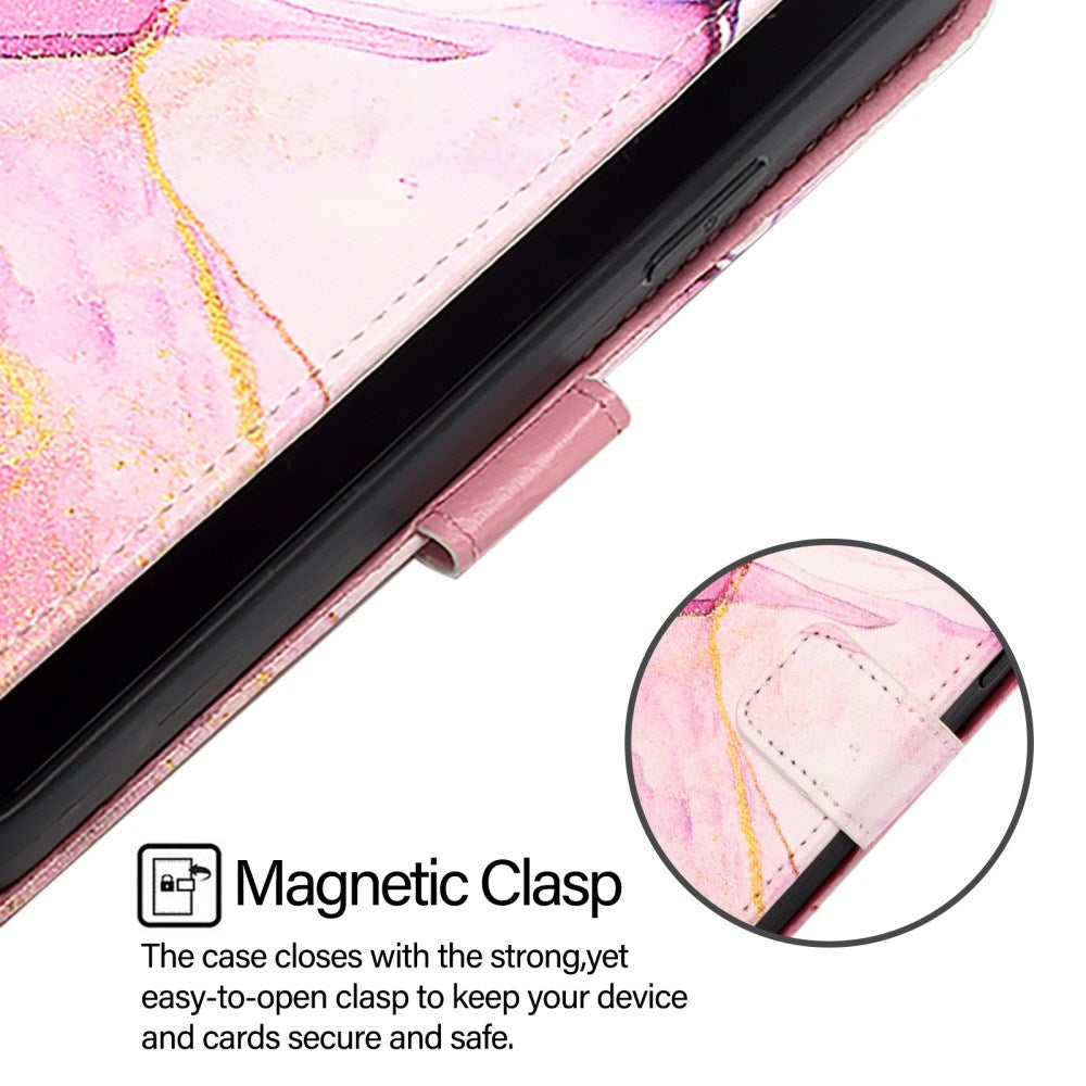 EIDERWOOD OnePlus Nord 4 (5G) Deksel i Kunstskinn med Lommebok og Stropp - Rosa Marmor
