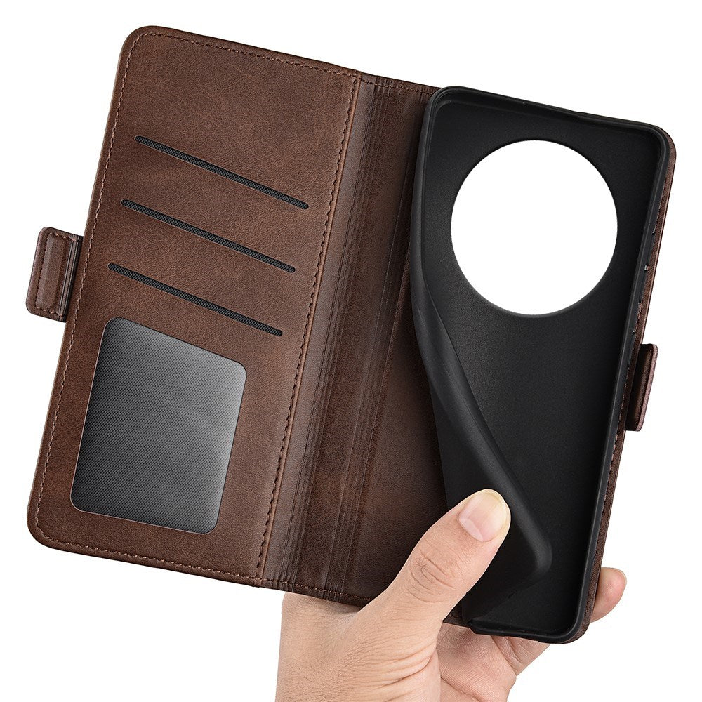 EIDERWOOD Xiaomi Redmi 14C / Poco C75 Kunstskinn Flip Deksel med Kortholder & Ståfunksjon - Brun