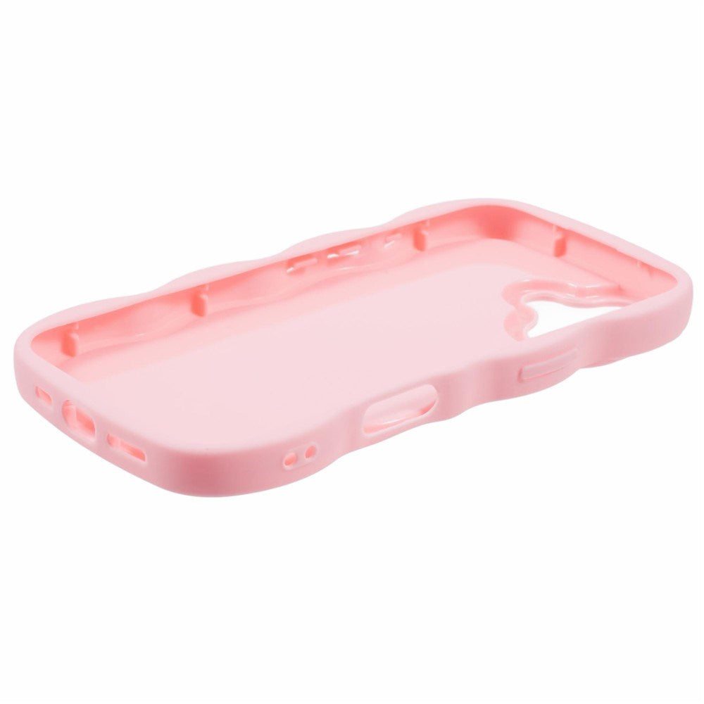 iPhone 16 EIDERWOOD Fleksibelt Plast Wavy Deksel - Rosa