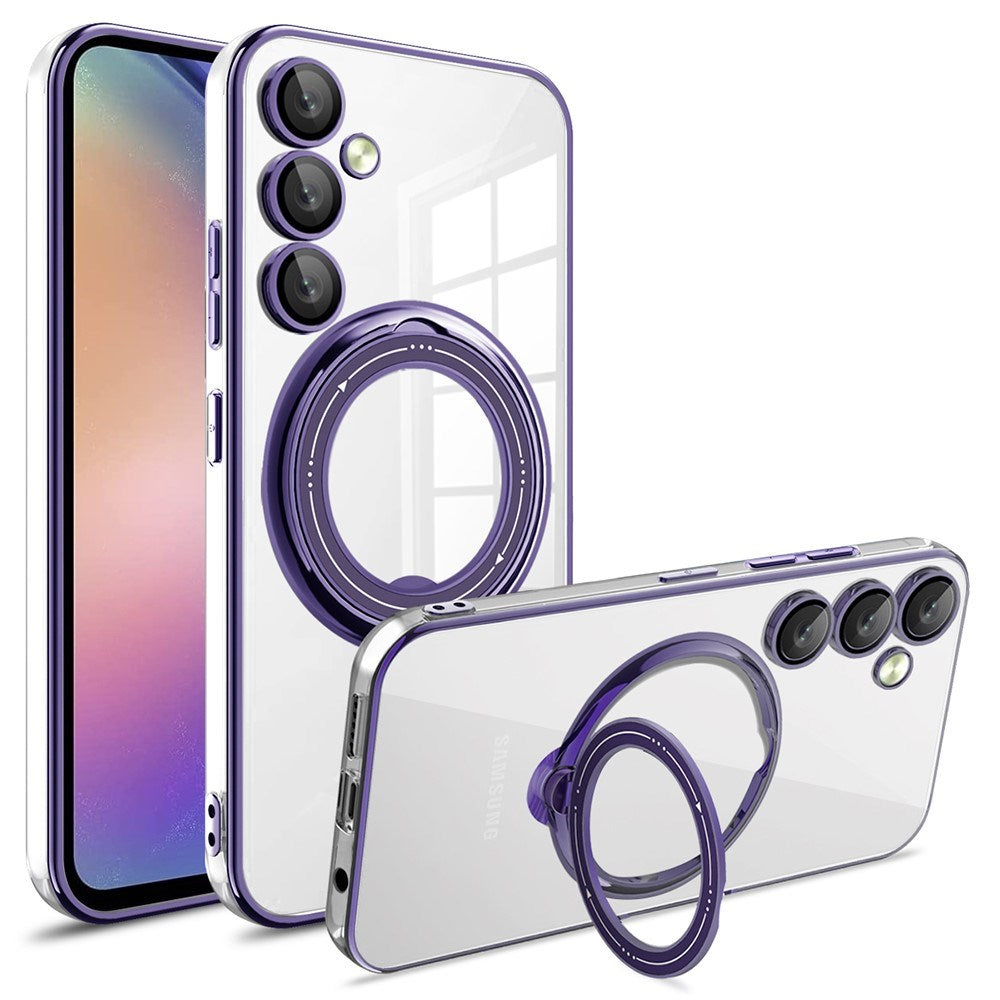 EIDERWOOD Samsung Galaxy A16 (4G/5G) Fleksibelt Plast Deksel m. Kickstand - MagSafe Kompatibel - Gjennomsiktig/Lilla