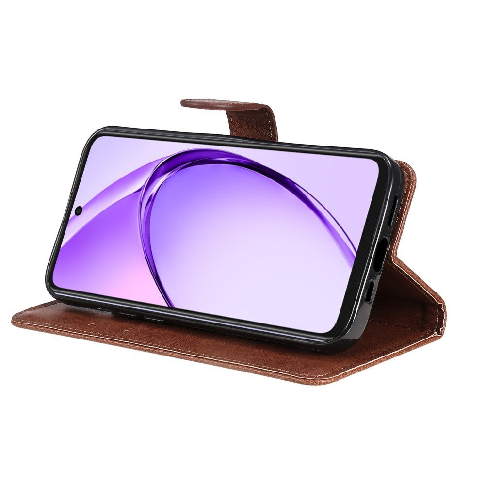 EIDERWOOD OPPO A60 / A40m / A40 Kunstskinn Flip Deksel m. Stropp - Brun