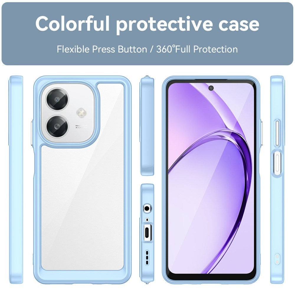 EIDERWOOD OPPO A60 / A40m / A40 Hybrid Plast Deksel - Gjennomsiktig / Blå
