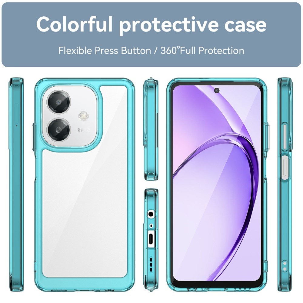EIDERWOOD OPPO A60 / A40m / A40 Hybrid Plast Deksel - Gjennomsiktig / Turkis