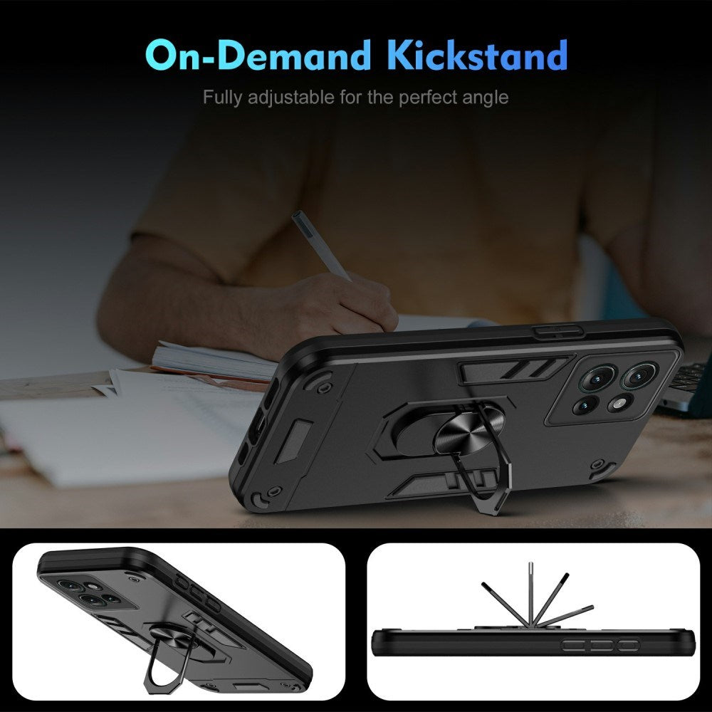EIDERWOOD Motorola Edge 50 Håndverker Deksel med Kickstand - Svart