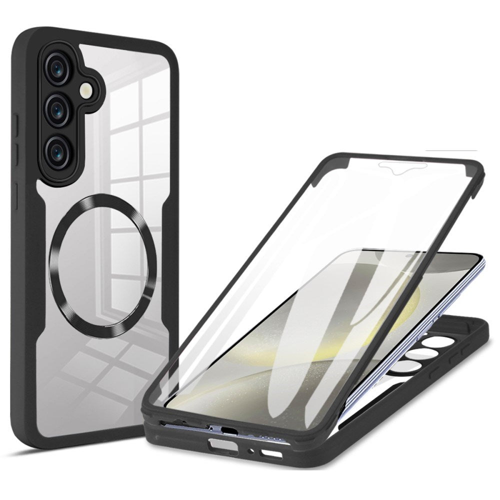 EIDERWOOD Samsung Galaxy S24 Deksel - 360° Beskyttelse - MagSafe Kompatibel - Svart / Gjennomsiktig