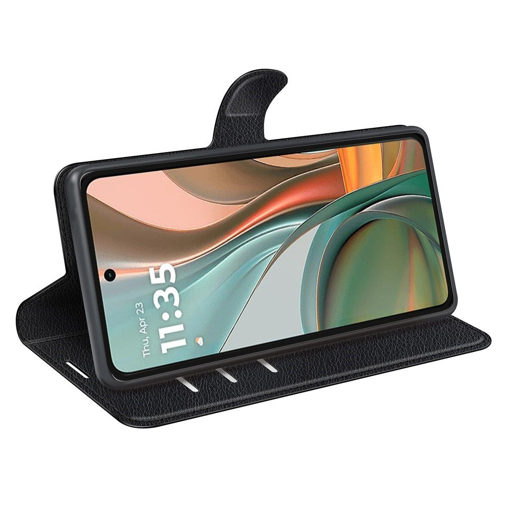EIDERWOOD Motorola Moto G75 (5G) Kunstskinn Flip Deksel m. Kortholder & Ståfunksjon - Svart