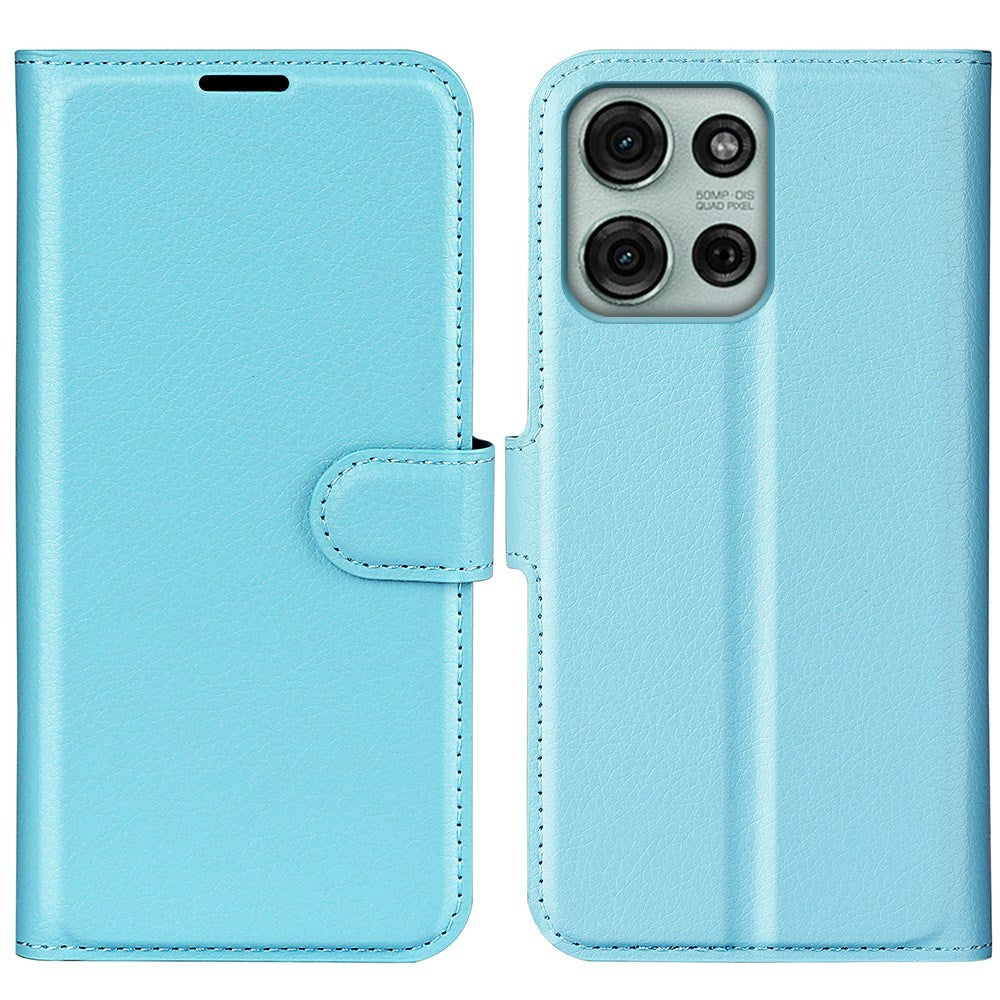 EIDERWOOD Motorola Moto G75 (5G) Kunstskinn Flip Deksel m. Kortholder & Ståfunksjon - Blå