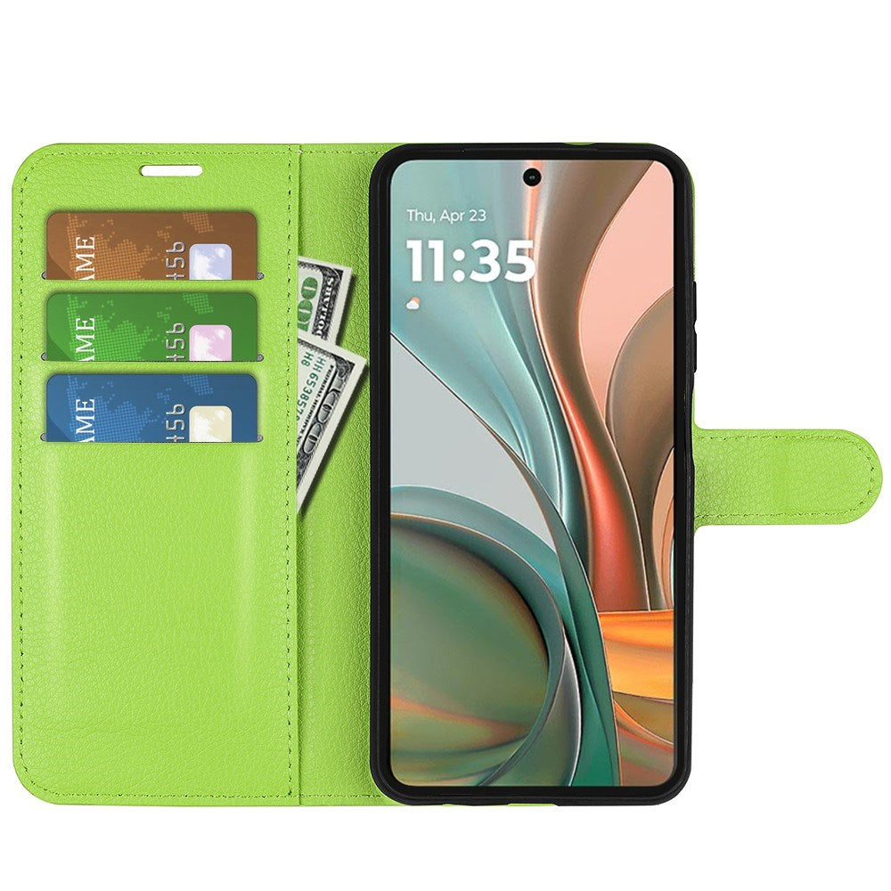 EIDERWOOD Motorola Moto G75 (5G) Kunstskinn Flip Deksel m. Kortholder & Ståfunksjon - Grønn