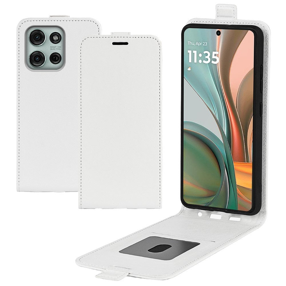 EIDERWOOD Motorola Moto G75 5G Etui med Kortlommer – Vertikal Flip Kunstlær Etui - Hvit