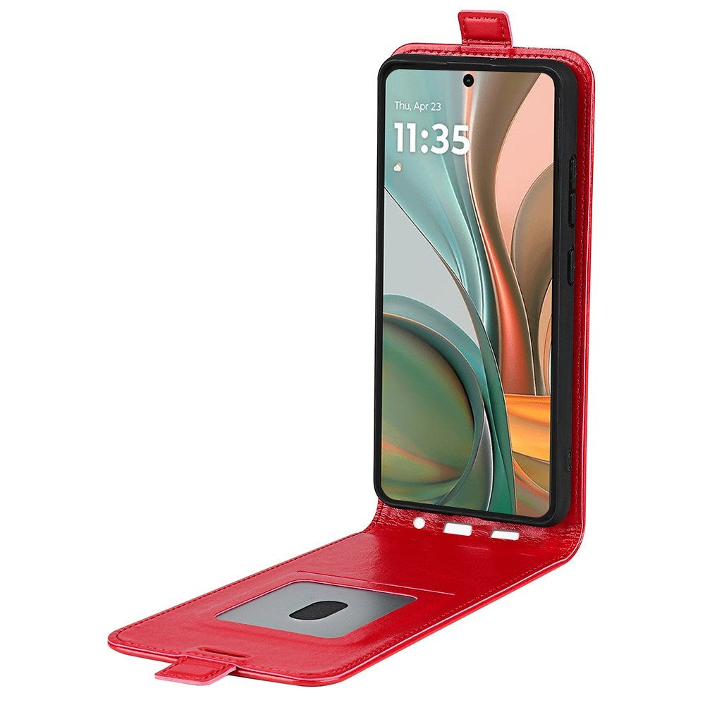 EIDERWOOD Motorola Moto G75 5G Etui med Kortlommer – Vertikal Flip Kunstlær Etui - Rød