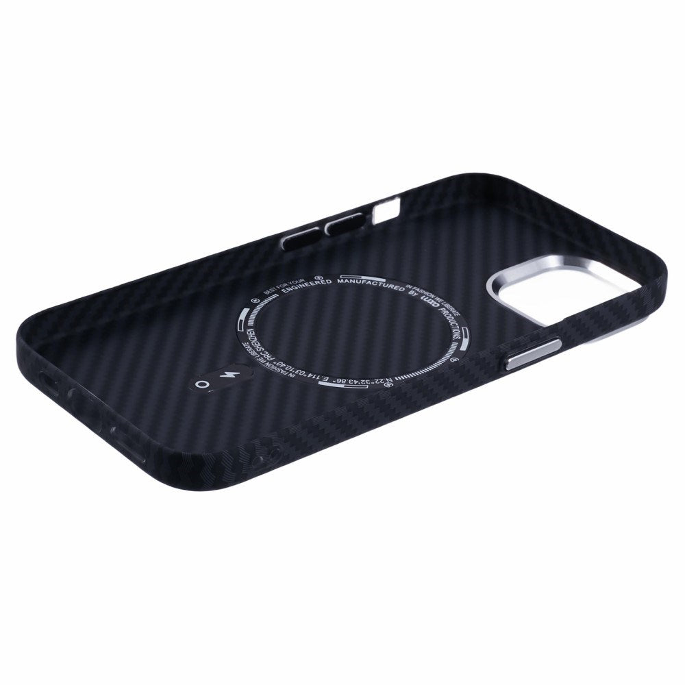 EIDERWOOD Mønstret Carbon Deksel - iPhone 15 - MagSafe Kompatibel - Black