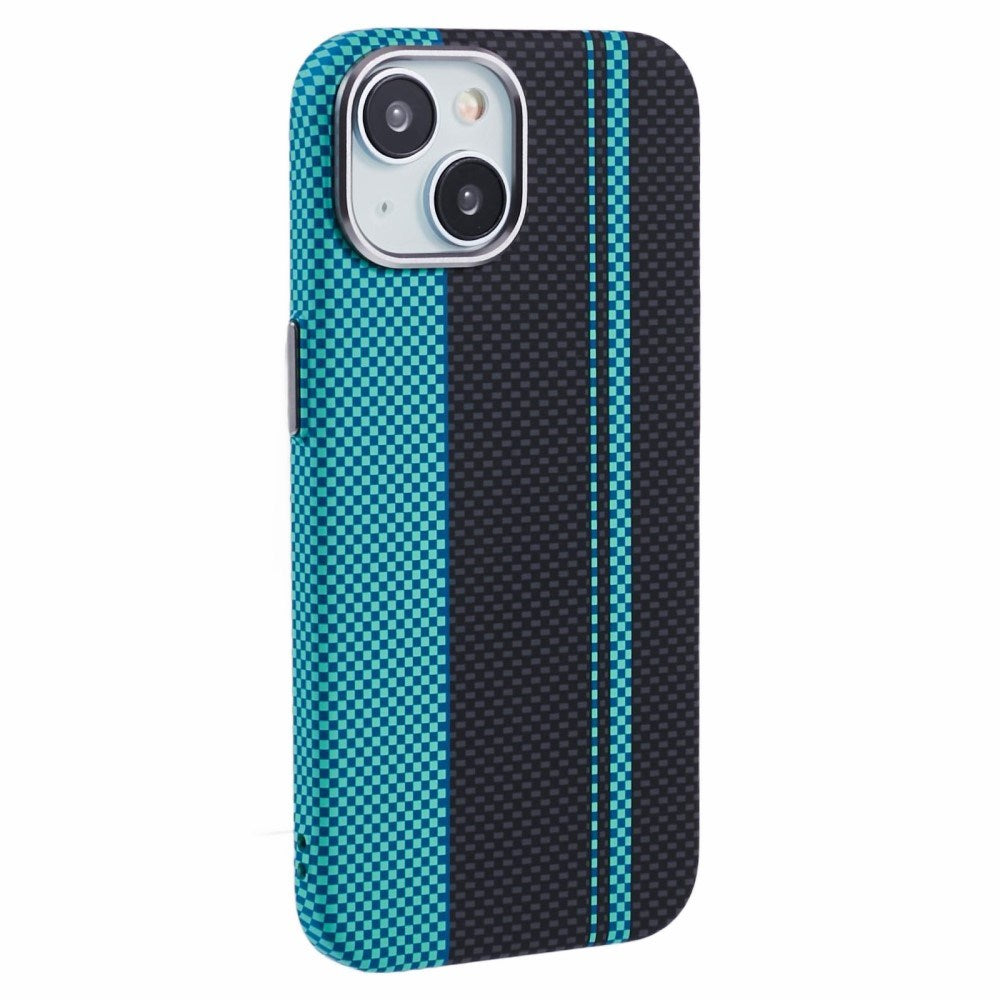 EIDERWOOD Mønstret Carbon Deksel - iPhone 15 - MagSafe Kompatibel - Blue/Black