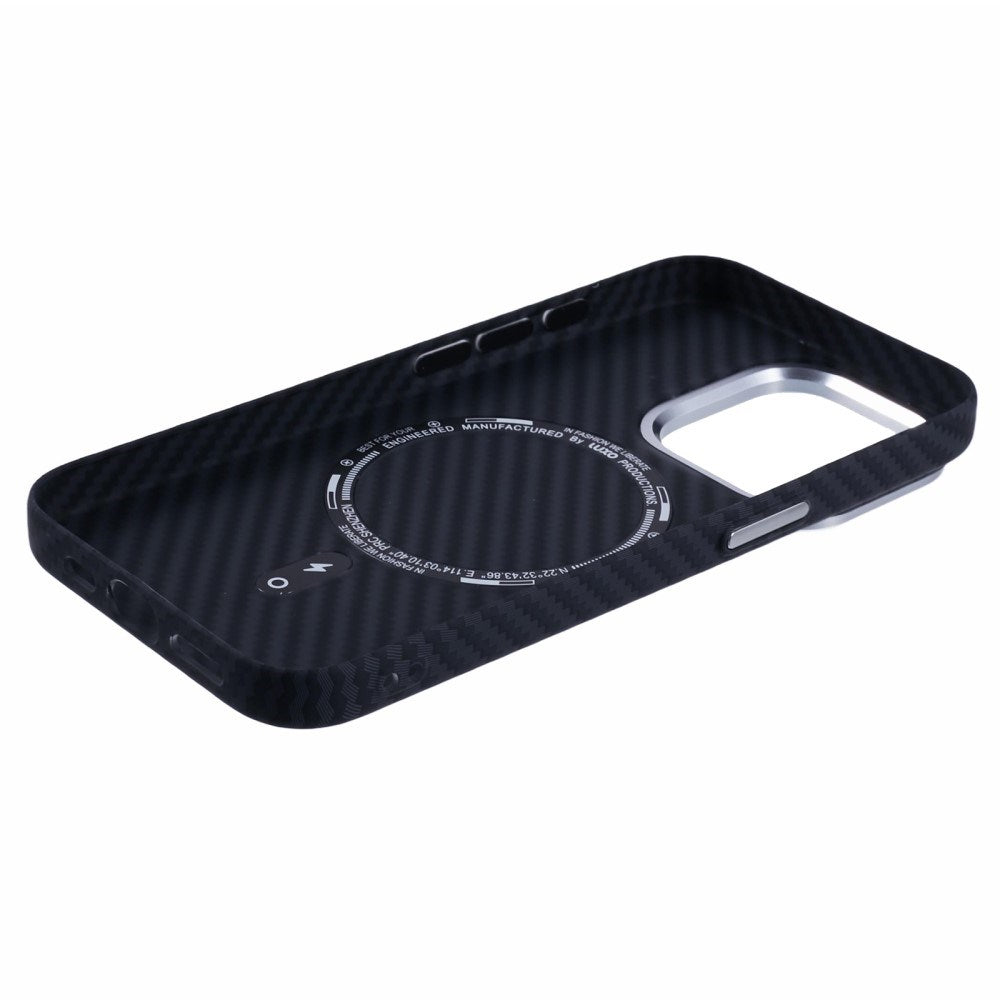 EIDERWOOD Mønstret Carbon Deksel - iPhone 15 Pro - MagSafe Kompatibel - Black