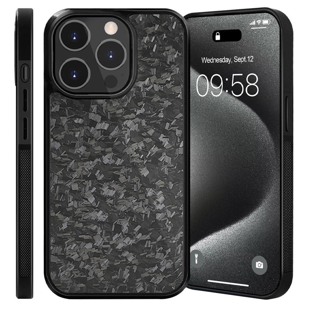 EIDERWOOD iPhone 15 Pro Non-Slip Carbon Deksel - MagSafe Kompatibel - Svart