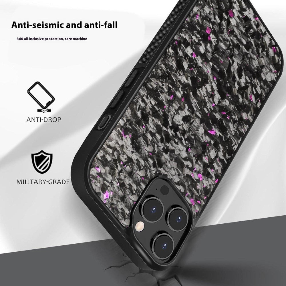 EIDERWOOD iPhone 15 Pro Non-Slip Carbon Deksel - MagSafe Kompatibel - Svart
