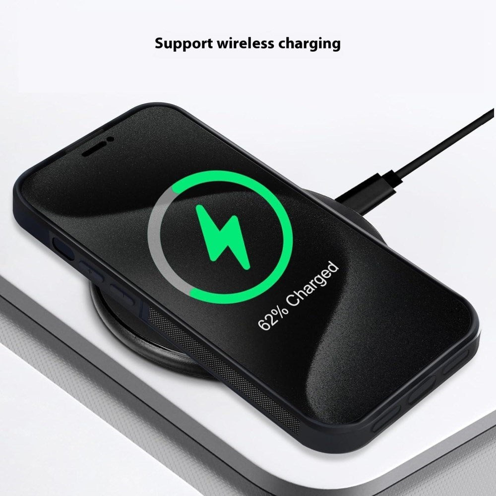 EIDERWOOD iPhone 15 Pro Non-Slip Carbon Deksel - MagSafe Kompatibel - Svart