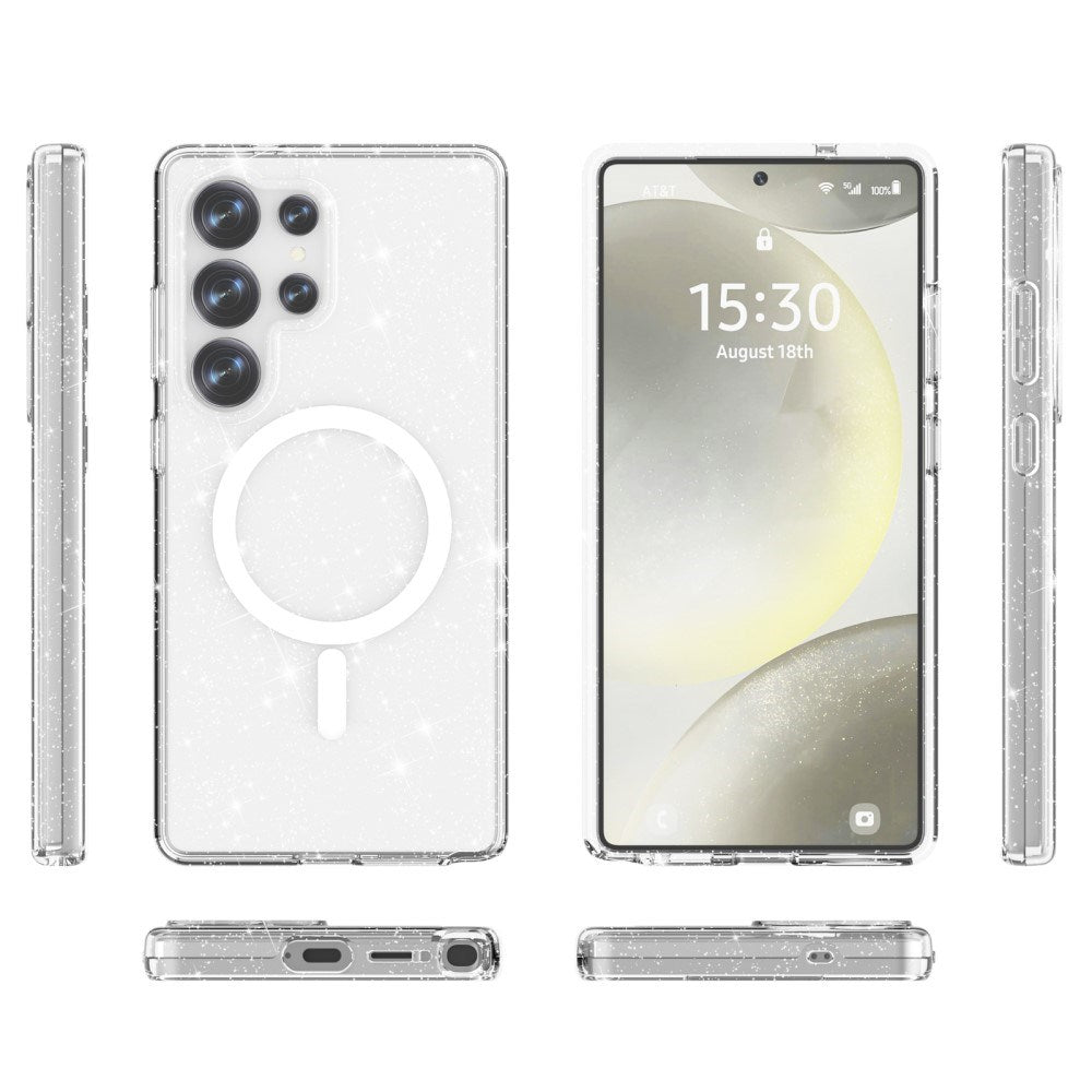 EIDERWOOD Samsung Galaxy S25 Ultra Glitter Hybrid Deksel - MagSafe Kompatibel - Gjennomsiktig