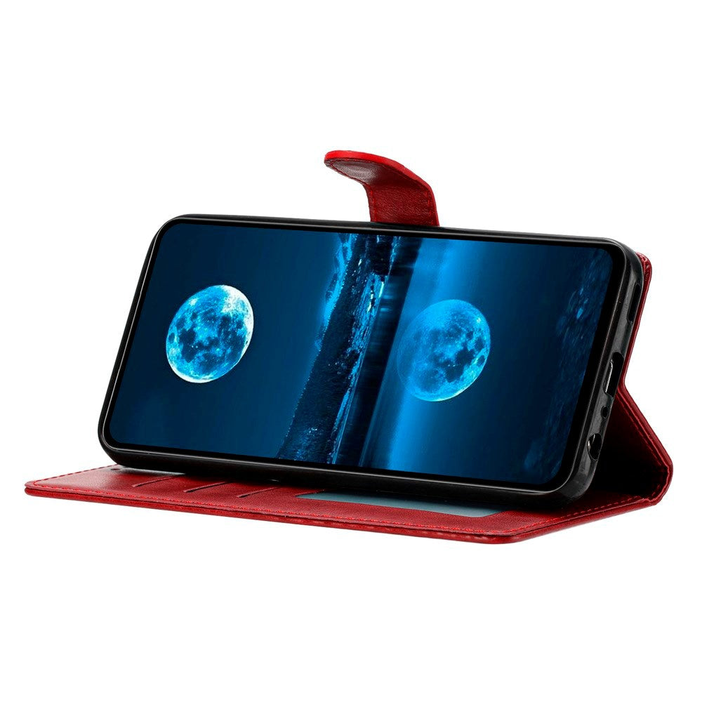 EIDERWOOD Xiaomi Redmi Note 14 Pro (5G) / Poco X7 Kunstskinn Flip Deksel m. Strop - Mørkrød