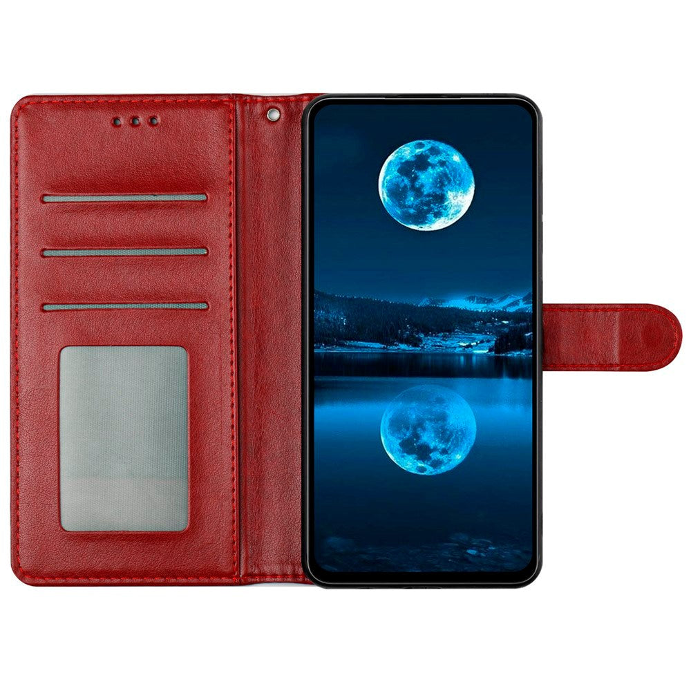 EIDERWOOD Xiaomi Redmi Note 14 Pro (5G) / Poco X7 Kunstskinn Flip Deksel m. Strop - Mørkrød