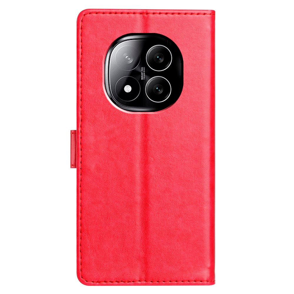 EIDERWOOD Xiaomi Redmi Note 14 Pro (5G) / Poco X7 Kunstskinn Flip Deksel m. Strop - Rød