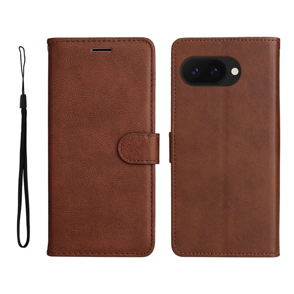 EIDERWOOD Google Pixel 9a Kunstskinn Flip Deksel m. Kortholder & Stropp - Brun