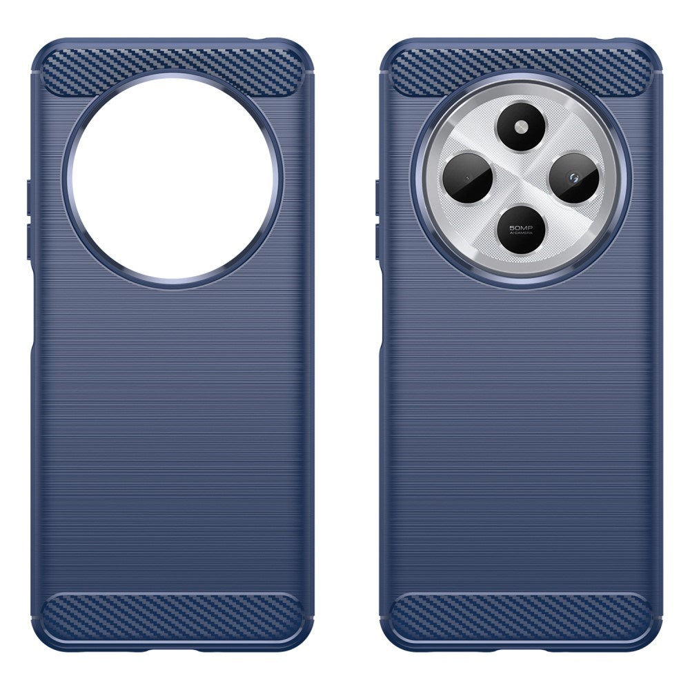 EIDERWOOD Xiaomi Redmi 14C Brushed Carbon Fiber Fleksibelt Plast Deksel - Blå