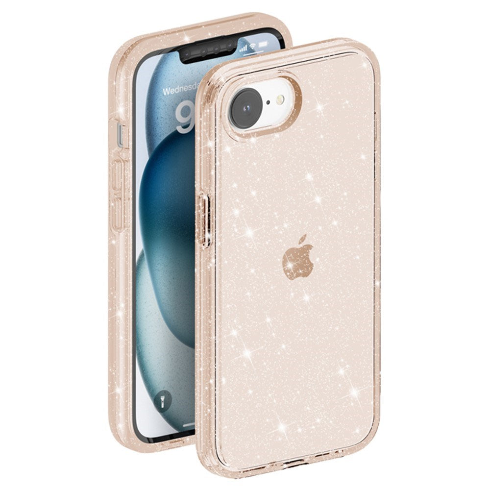 EIDERWOOD iPhone 17e / 16e Hybrid Glitter Plast Deksel - MagSafe Kompatibel - Gull