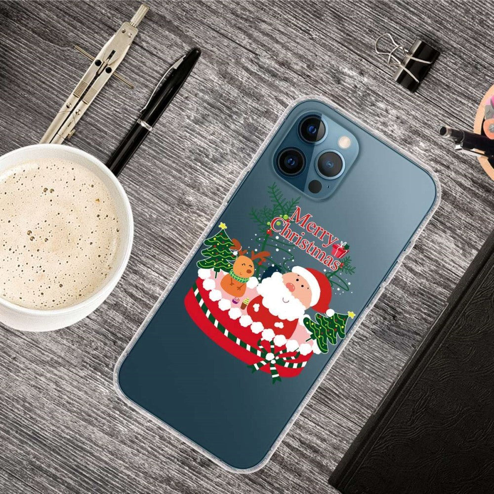 iPhone 14 Pro Max TPU Plast Jul Deksel - Julenissen og Lite Reinsdyr