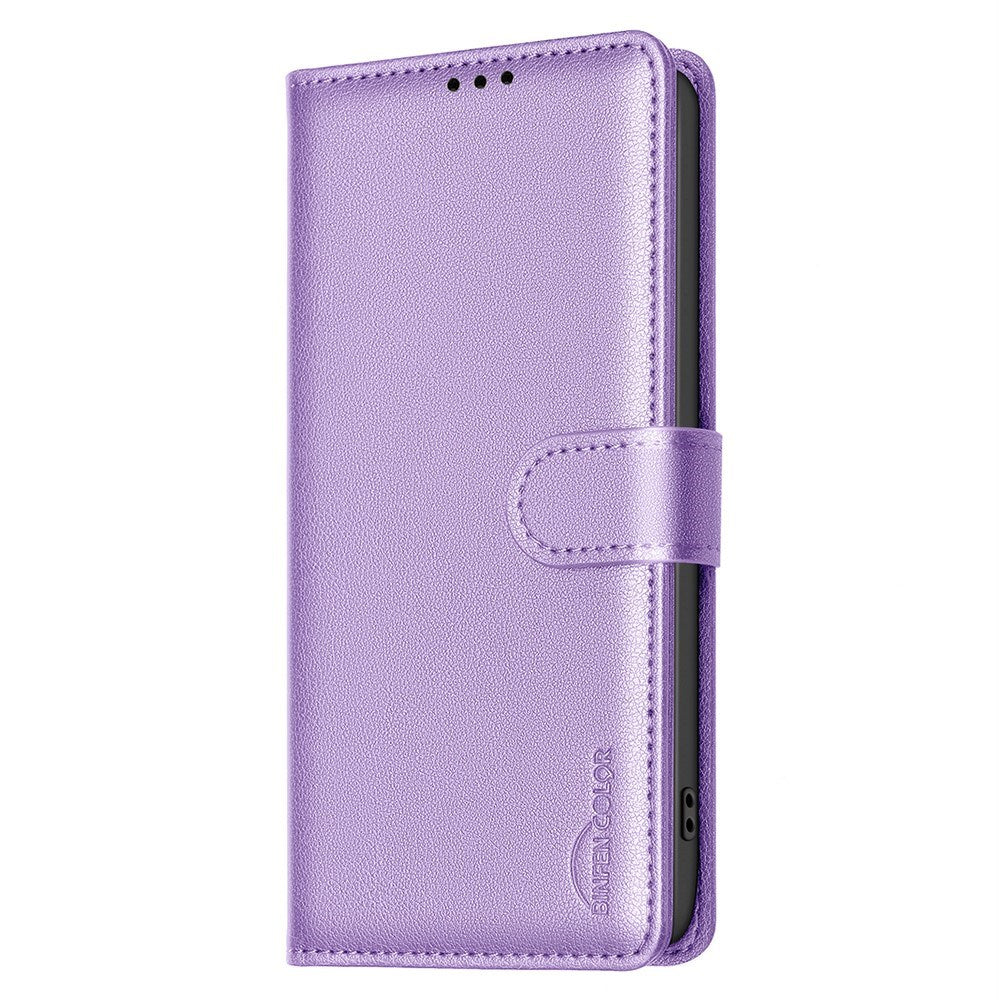 Samsung Galaxy A56 (5G) BINFEN Kunstskinn Flip Deksel m. RFID Blokkering - Lilla