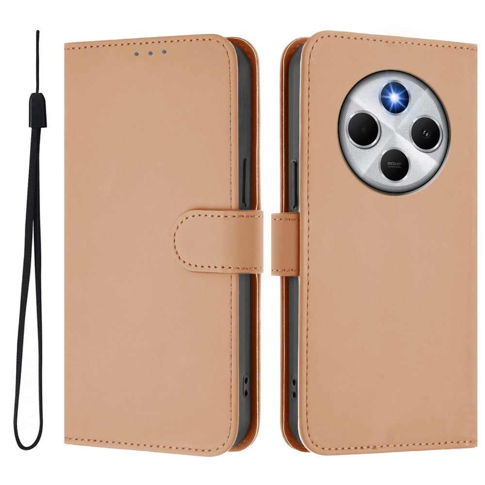 EIDERWOOD Xiaomi Redmi 14C Kunstskinn Flip Deksel m. Kortholder & Ståfunksjon - Beige
