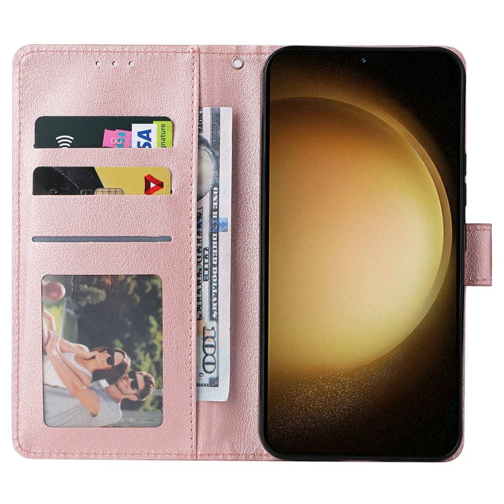 EIDERWOOD Samsung Galaxy S25+ (Plus) / S24+ (Plus) Flip Deksel i Kunstskinn med Lommebok og Stropp - Rose Gold