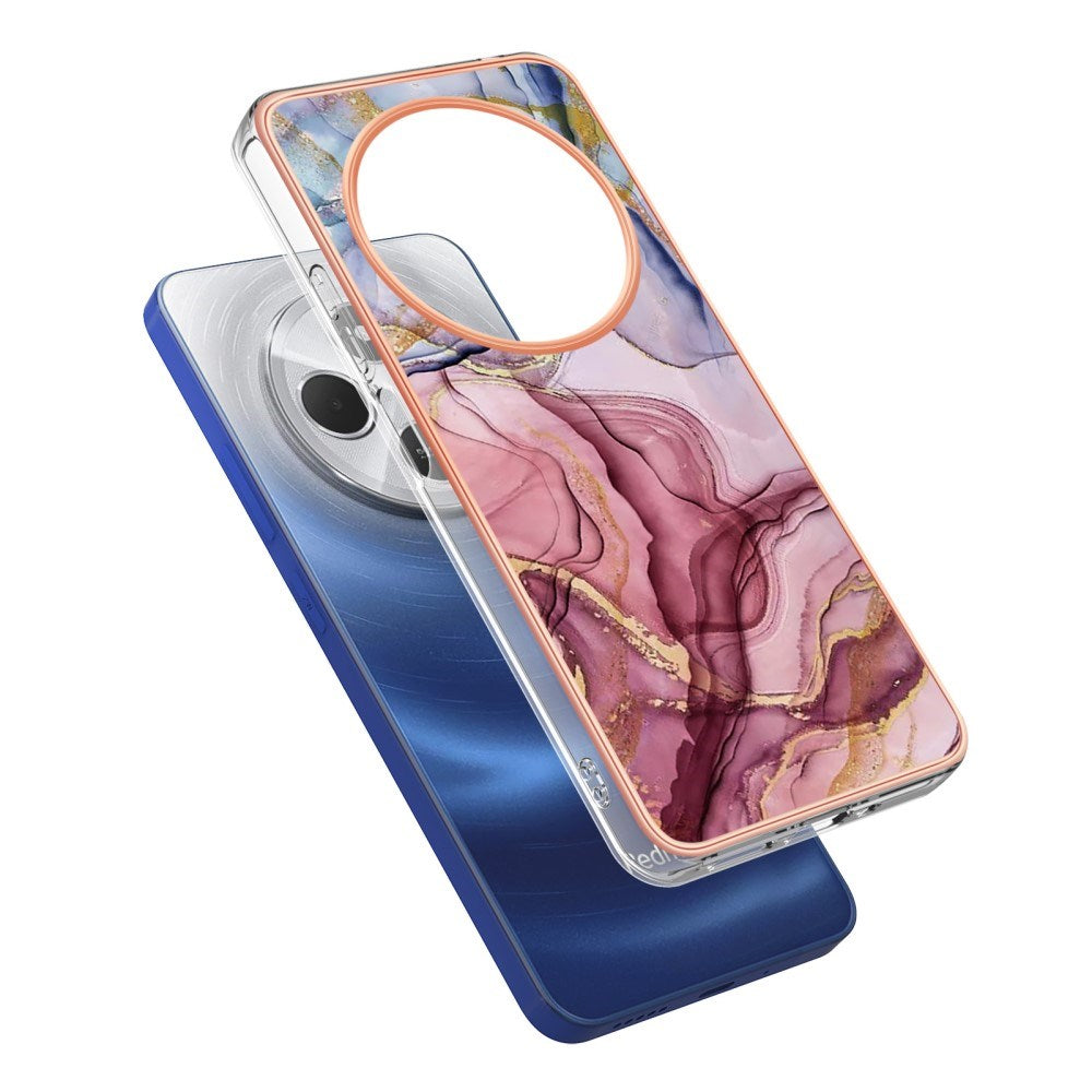 EIDERWOOD Xiaomi Redmi 14C Fleksibelt Plast Deksel med Marmordesign - Rosa