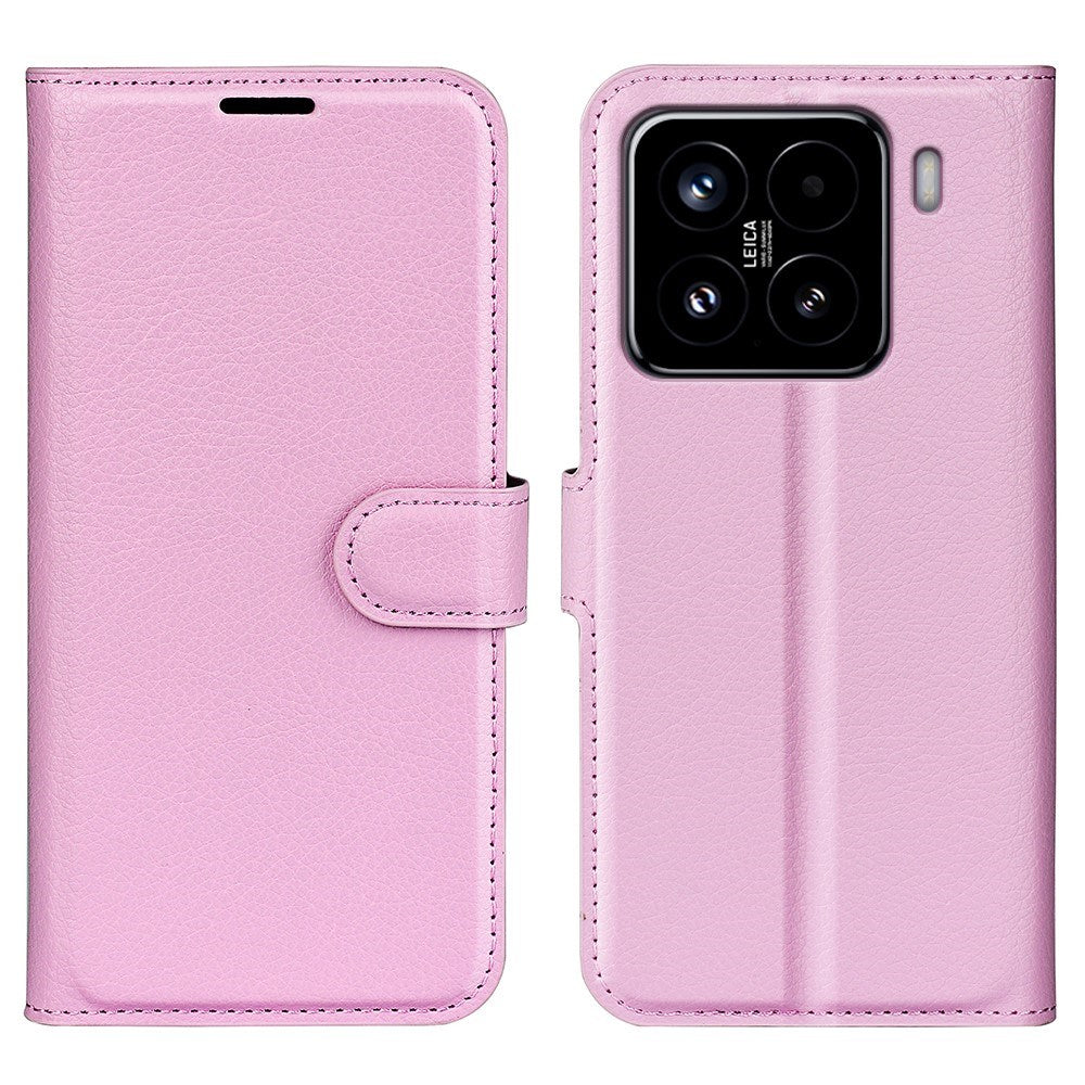 EIDERWOOD Xiaomi 15 Kunstskinn Flip Deksel m. Kortholder & Ståfunksjon - Rosa