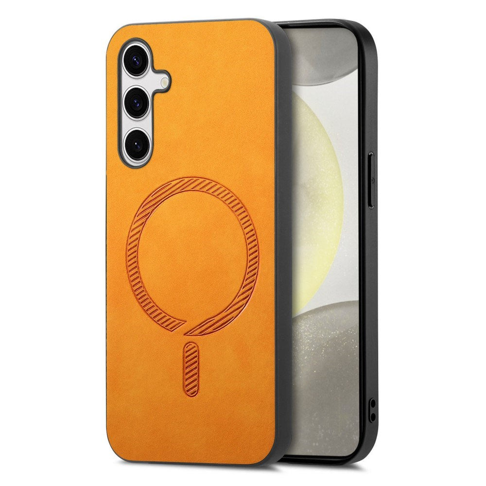 EIDERWOOD Samsung Galaxy S25 Kunst Skinn Deksel - MagSafe Kompatibel - Oransje