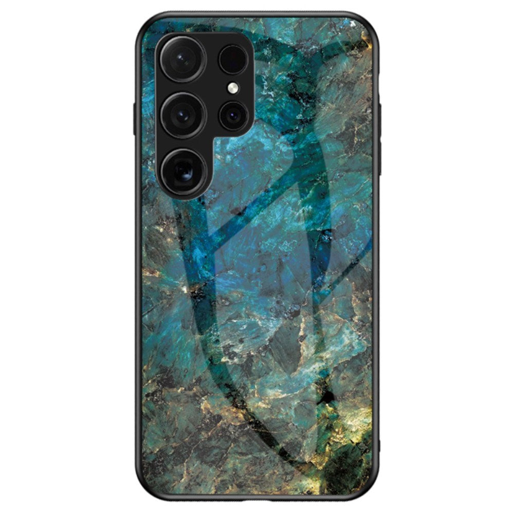 EIDERWOOD Samsung Galaxy S25 Ultra Hybrid Marmor Deksel m. Glass Bakside - Blå