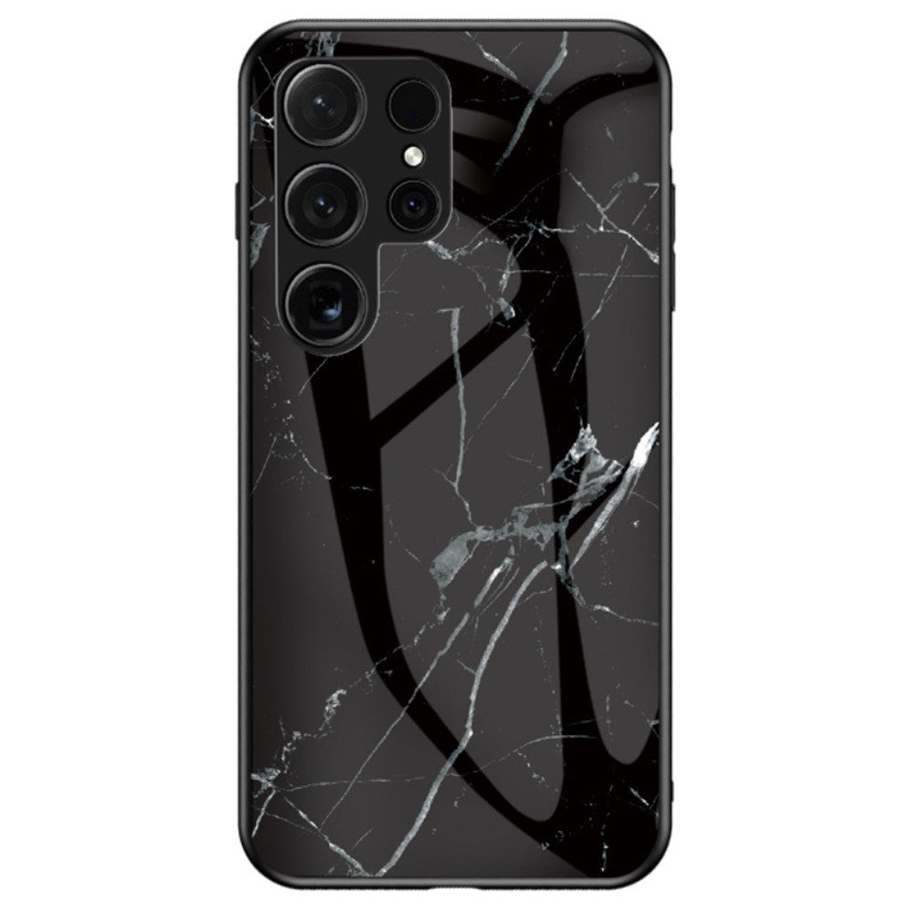 EIDERWOOD Samsung Galaxy S25 Ultra Hybrid Marmor Deksel m. Glass Bakside - Svart