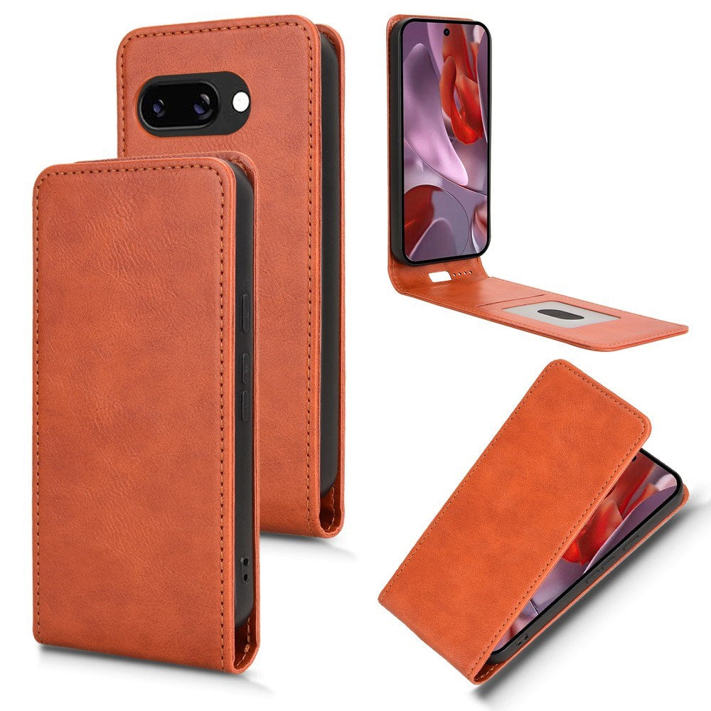 EIDERWOOD Google Pixel 9a Kunstskinn Flip Deksel m. Kortlomme - Oransje