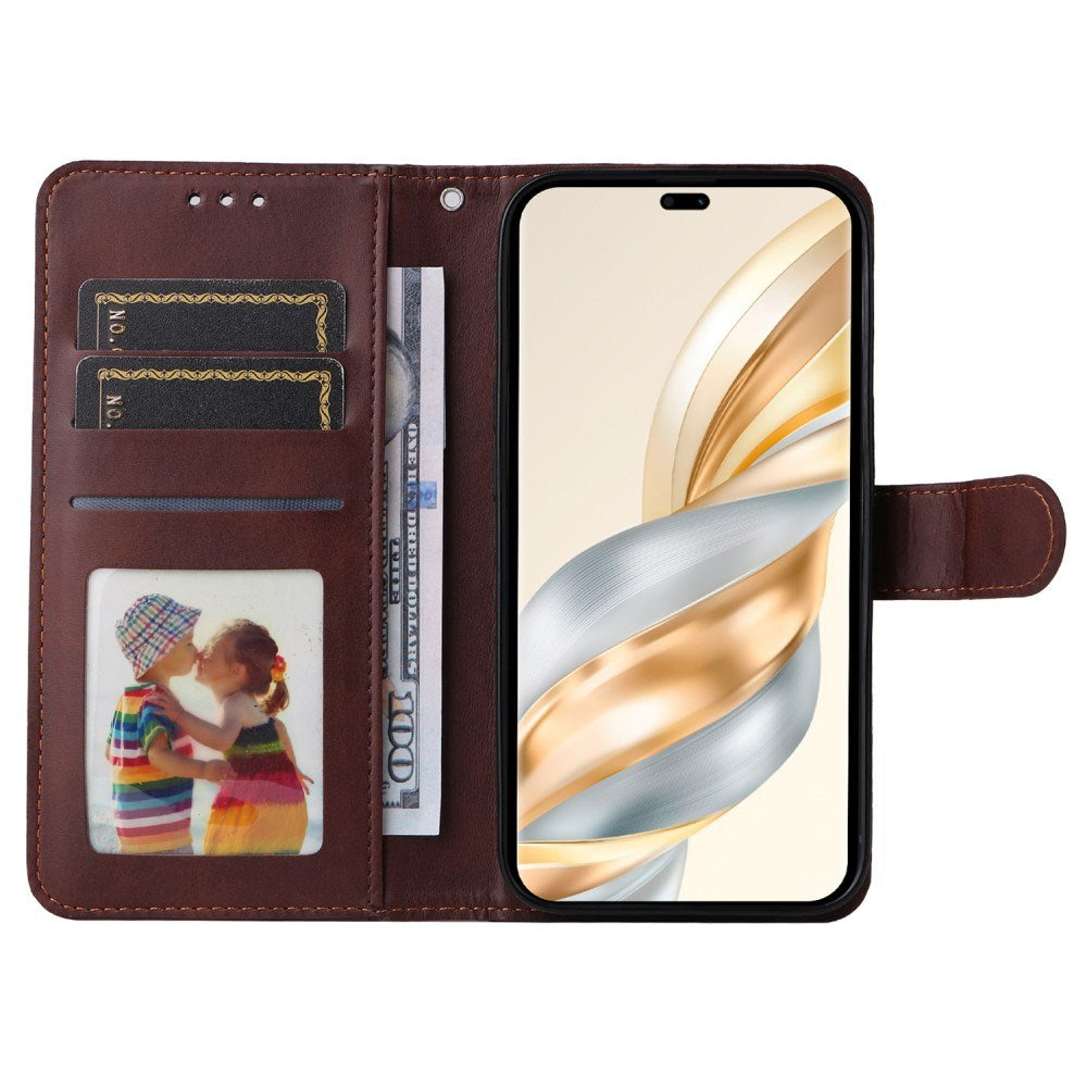 EIDERWOOD Honor Magic7 Lite Kunstskinn Flip Deksel m. Stropp - Brun