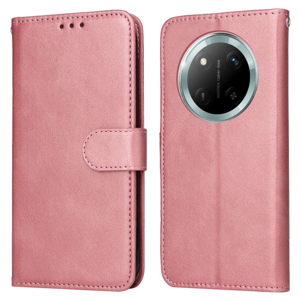 EIDERWOOD Honor Magic7 Lite Kunstskinn Flip Deksel m. Stropp - Rosa