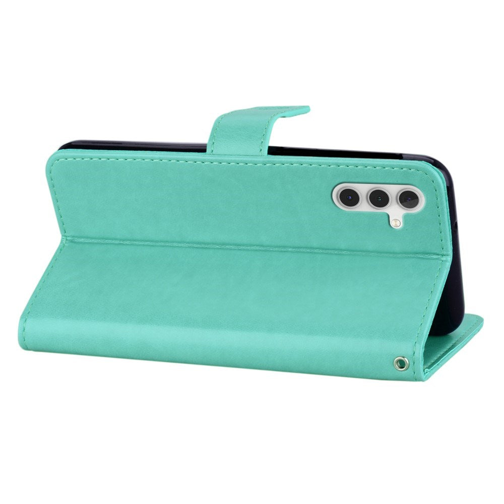 EIDERWOOD Samsung Galaxy S25+ (Plus) Kunstskinn Flip Deksel m. Uglemotiv - Turkis